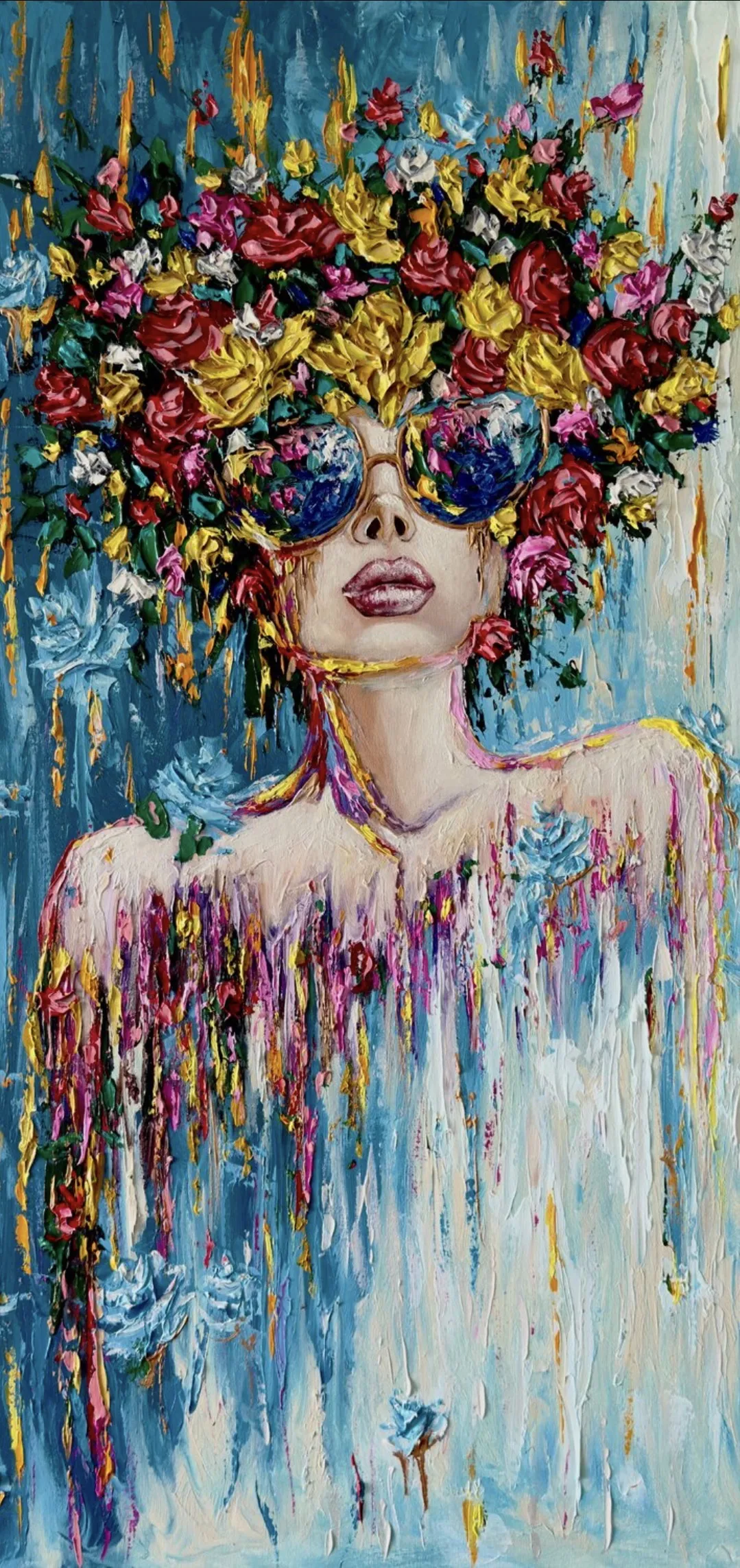 Bild von Ihre Majestät Neapel von Elena Adele Dmitrenko, Größe: 48 x 36 in, hergestellt aus Acryl-Impasto auf Leinwand, Malerei Medium, Teil der Majestic Lady's Serie, zum Preis von $4280