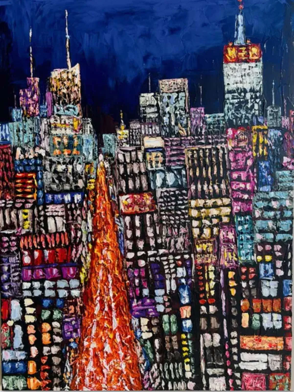 Imagen de Nueva York, Nueva York de Elena Adele Dmitrenko, tamaño: 36 x 48 in, hecho de acrílico impasto sobre lienzo, medio Pintura, de Nápoles, Florida, EE. UU., con un precio de $4200