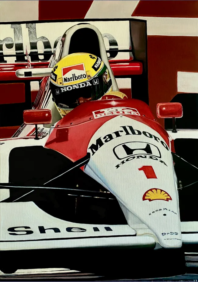 Bild von Ayrton Senna Formel-1-Legende von Elena Adele Dmitrenko, hergestellt aus Öl auf Leinwand, aus Niederlande, zum Preis von $3800