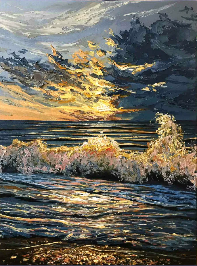 Image of Golden Sunset by Elena Adele Dmitrenko, part of the Ocean series