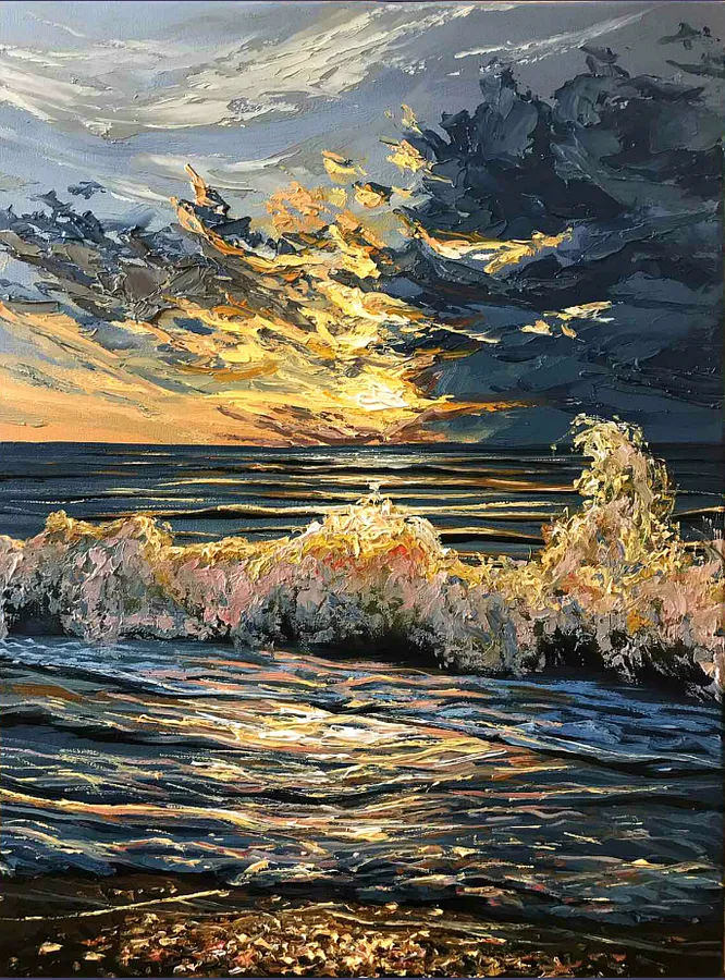 Image of Golden Sunset by Elena Adele Dmitrenko, part of the Ocean series