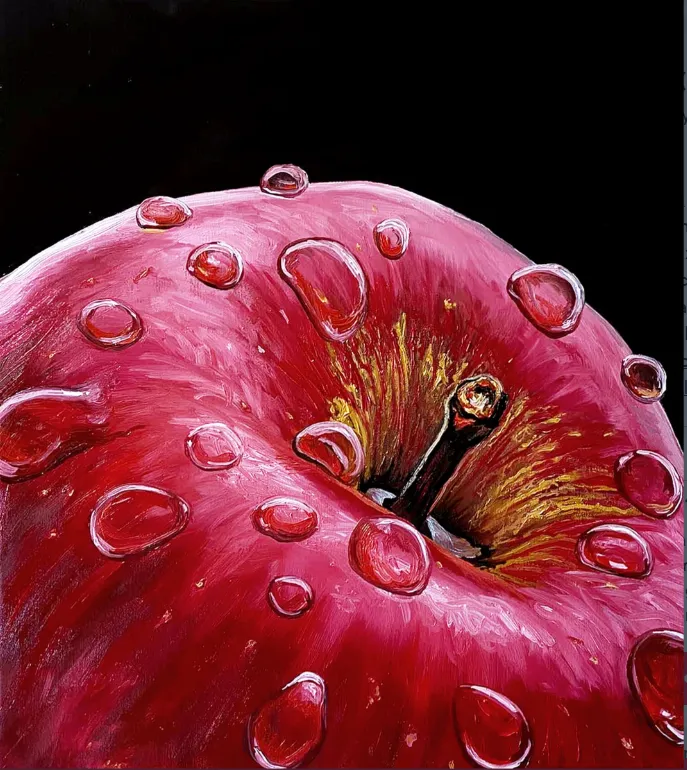 Bild von Roter Apfel von Elena Adele Dmitrenko, Teil der Stillleben Serie