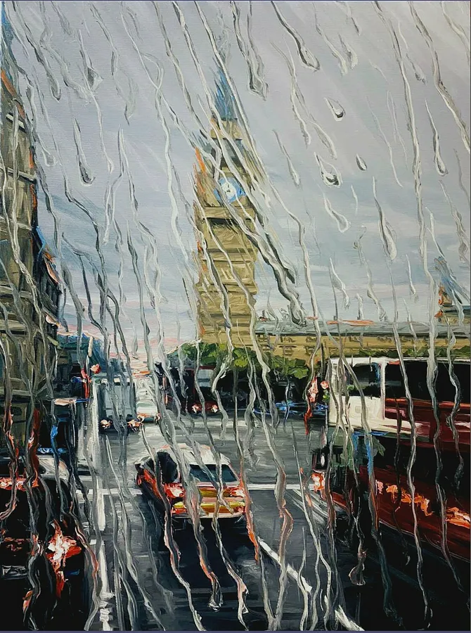 Image of Rainy day at city by Elena Adele Dmitrenko