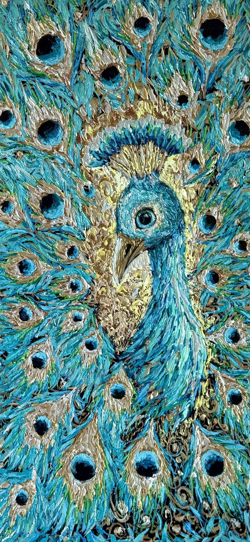 Image of Majestic Aqua Peacock by Elena Adele Dmitrenko, part of the Magic Garden series