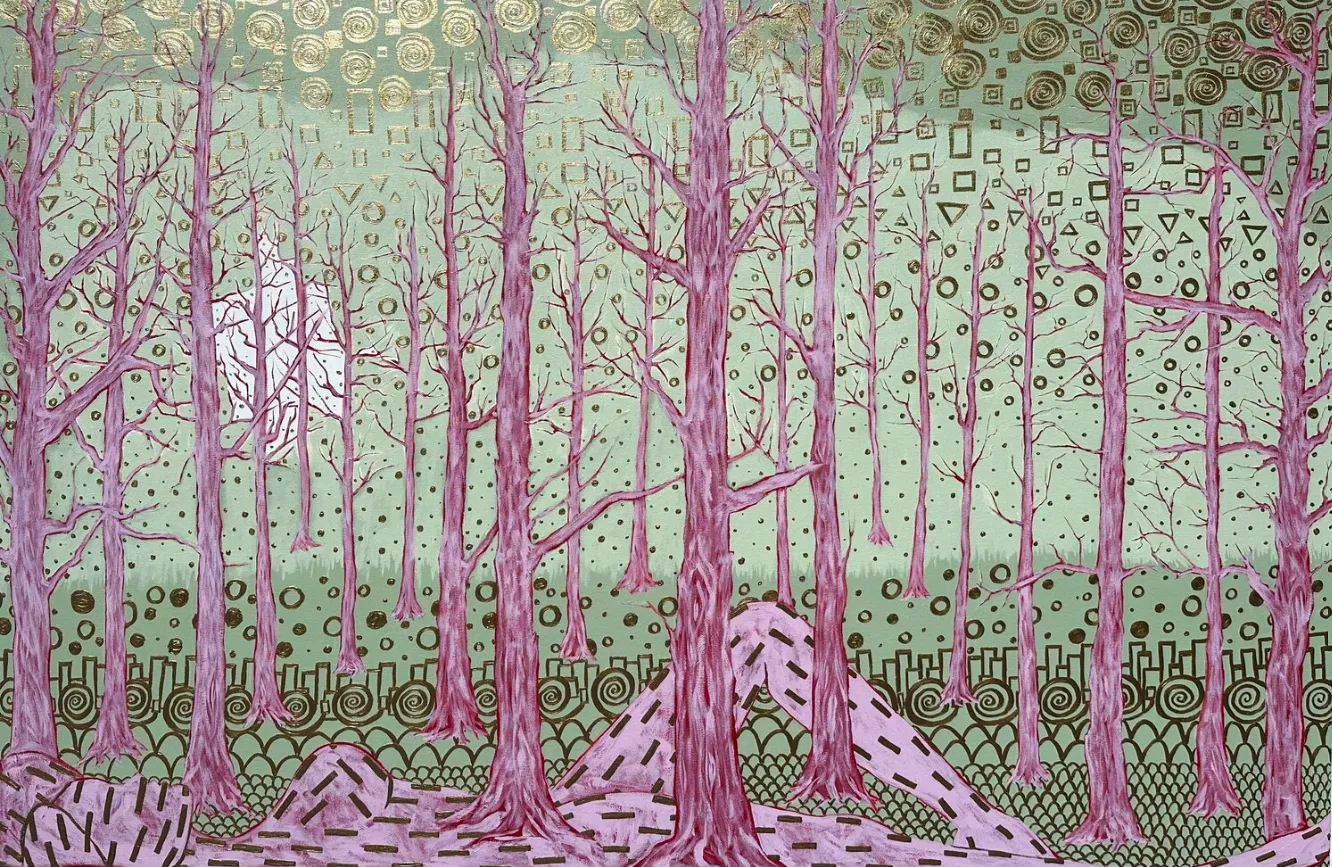 Bild von Verbunden von Elena Adele Dmitrenko, Größe: 42 x 64 inches, 107 x 163 cm, hergestellt aus Acryl auf Leinwand, Teil der Freiheit Serie, zum Preis von $4200
