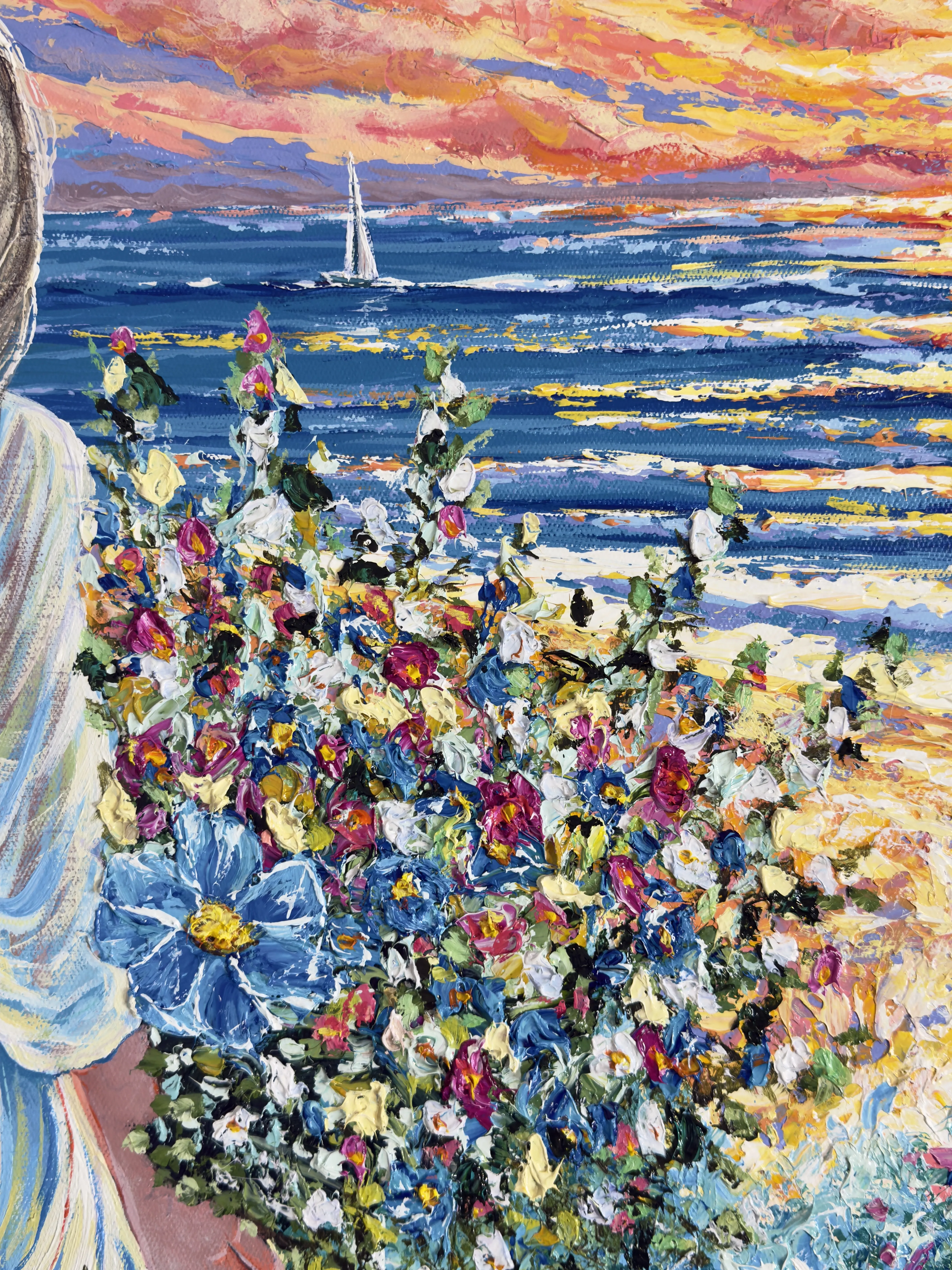Bild von Für immer Sommer von Elena Adele Dmitrenko, Größe: 48 x 48 in, hergestellt aus pastoses Acryl auf Leinwand, Malerei Medium, aus Polen, Teil der Forever Moments Serie, zum Preis von $4600 Foto 8 von 9.