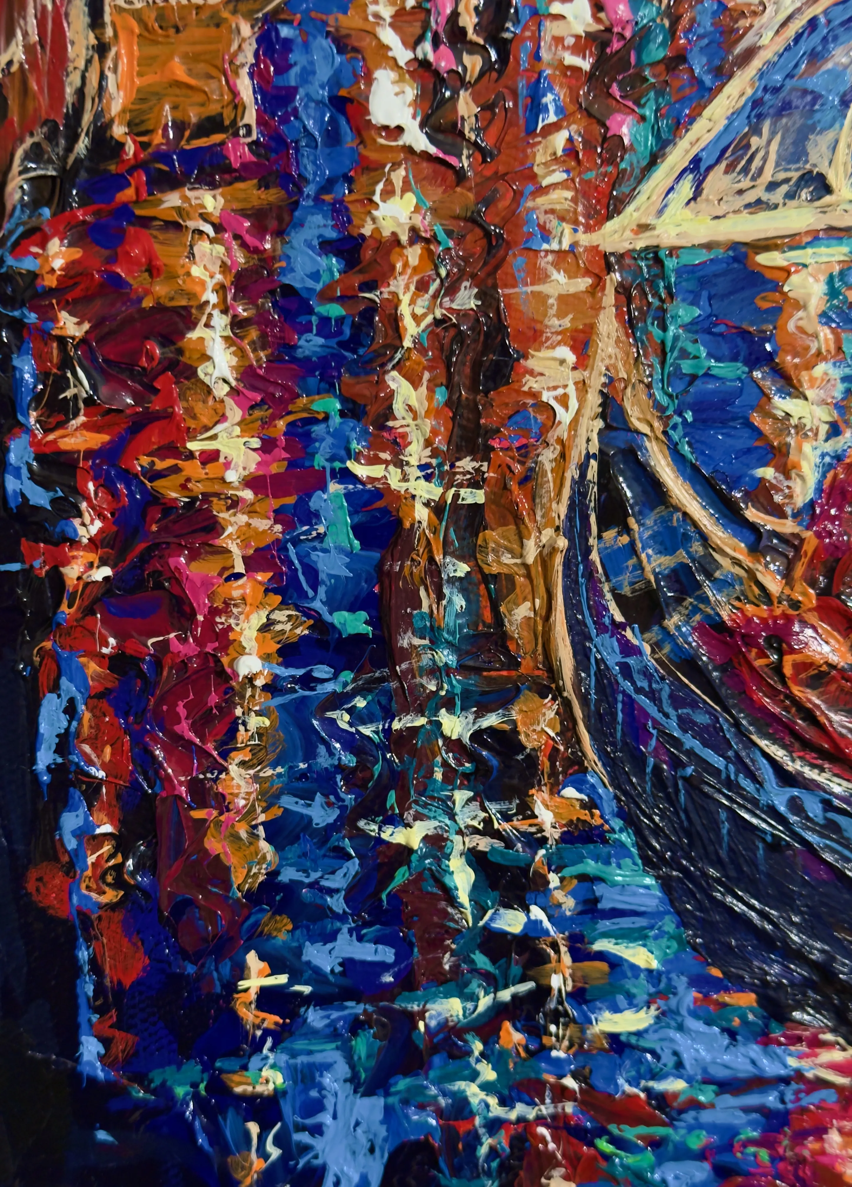 Image of Moments with You by Elena Adele Dmitrenko, size: 60 x 40 cm, made of Acrylic impasto on canvas , Painting medium, part of the Forever Moment's series, priced at $1280 Photo 6 of 8.