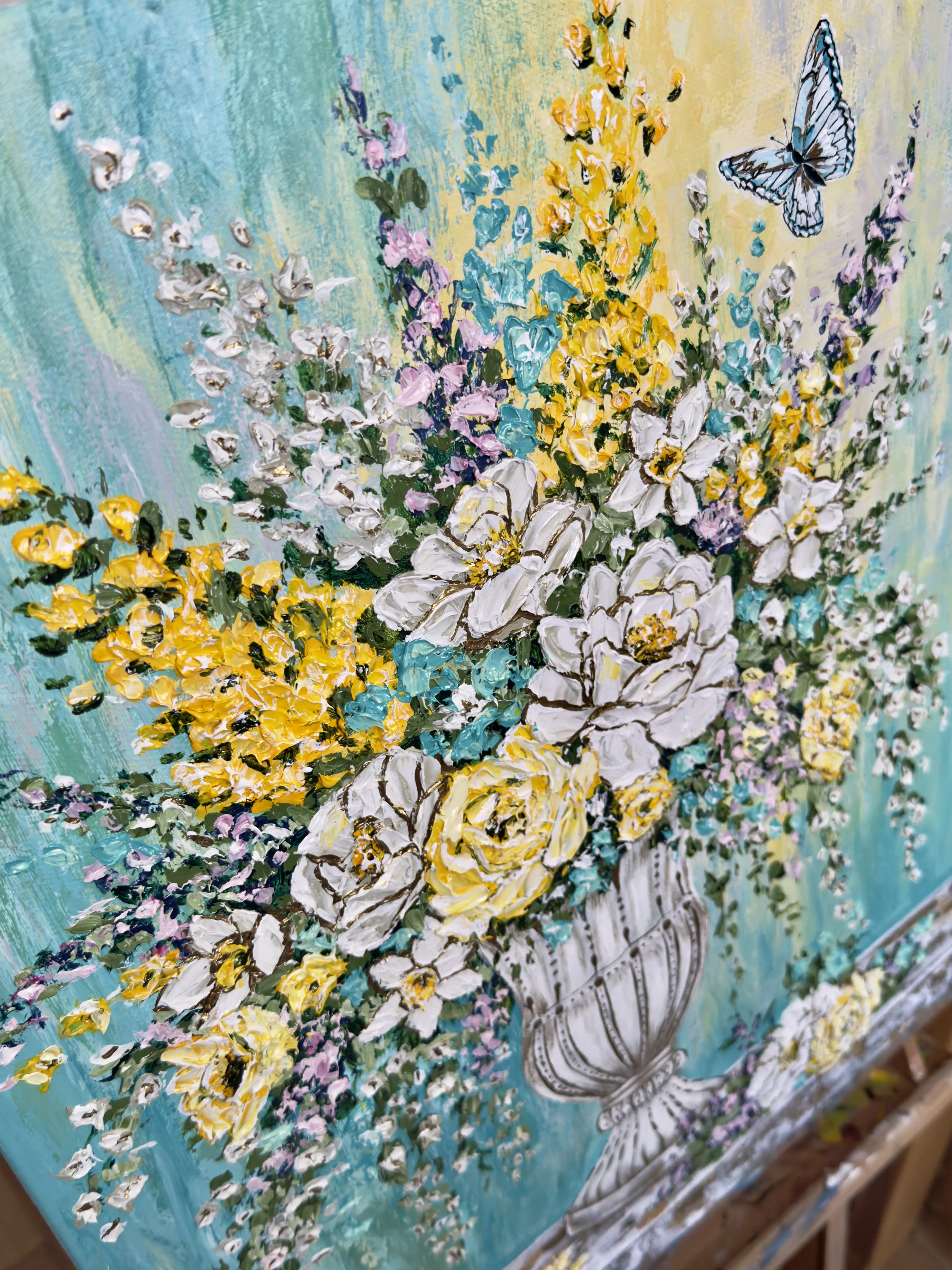 Obraz Spokój autorstwa Elena Adele Dmitrenko, rozmiar: 61 x 46 cm, wykonany z akryl impasto na płótnie, medium Malarstwo, z Polska, część serii Magiczny Ogród, cena: $1280 Zdjęcie 6 z 7.