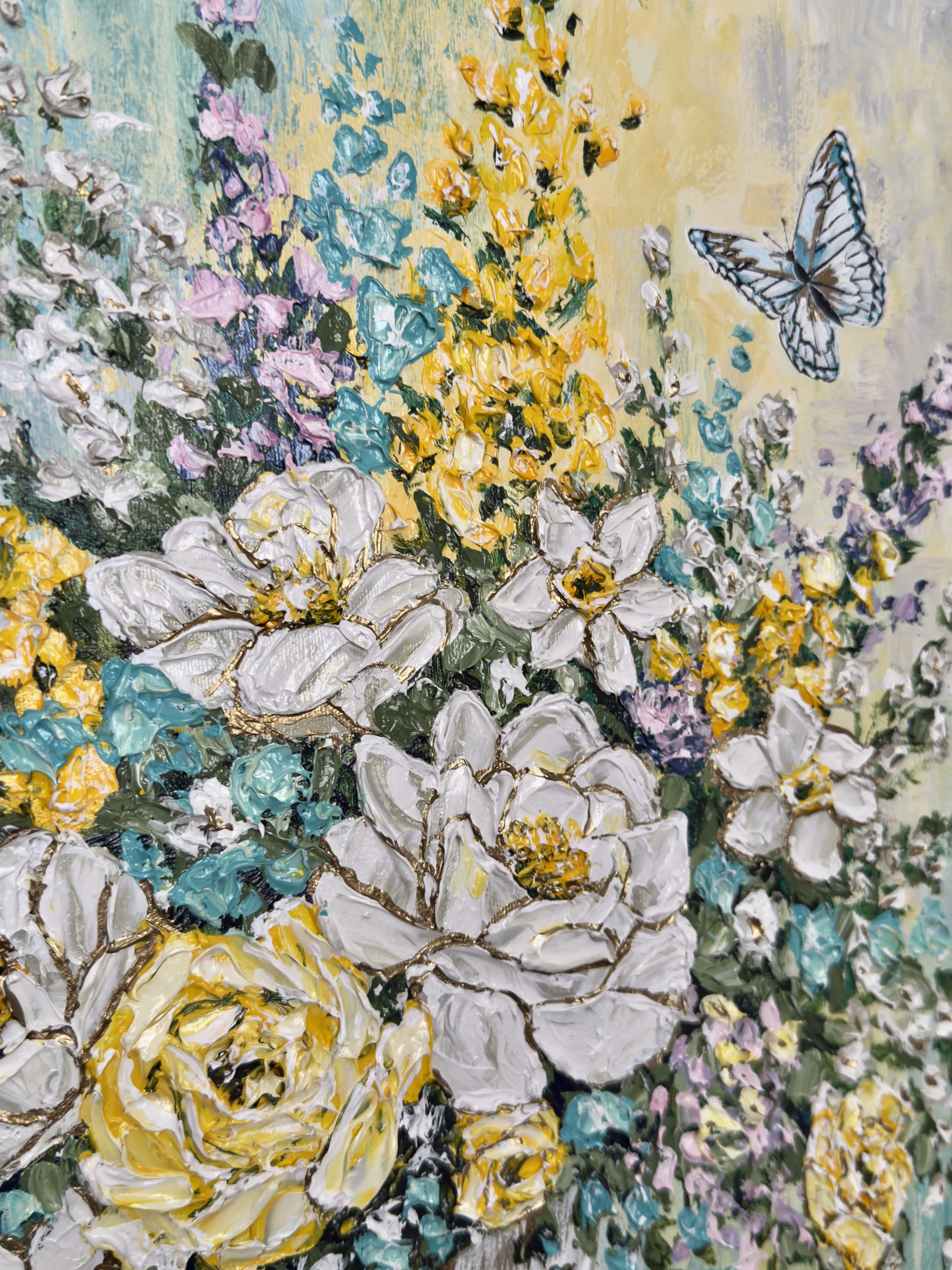 Obraz Spokój autorstwa Elena Adele Dmitrenko, rozmiar: 61 x 46 cm, wykonany z akryl impasto na płótnie, medium Malarstwo, z Polska, część serii Magiczny Ogród, cena: $1280 Zdjęcie 5 z 7.