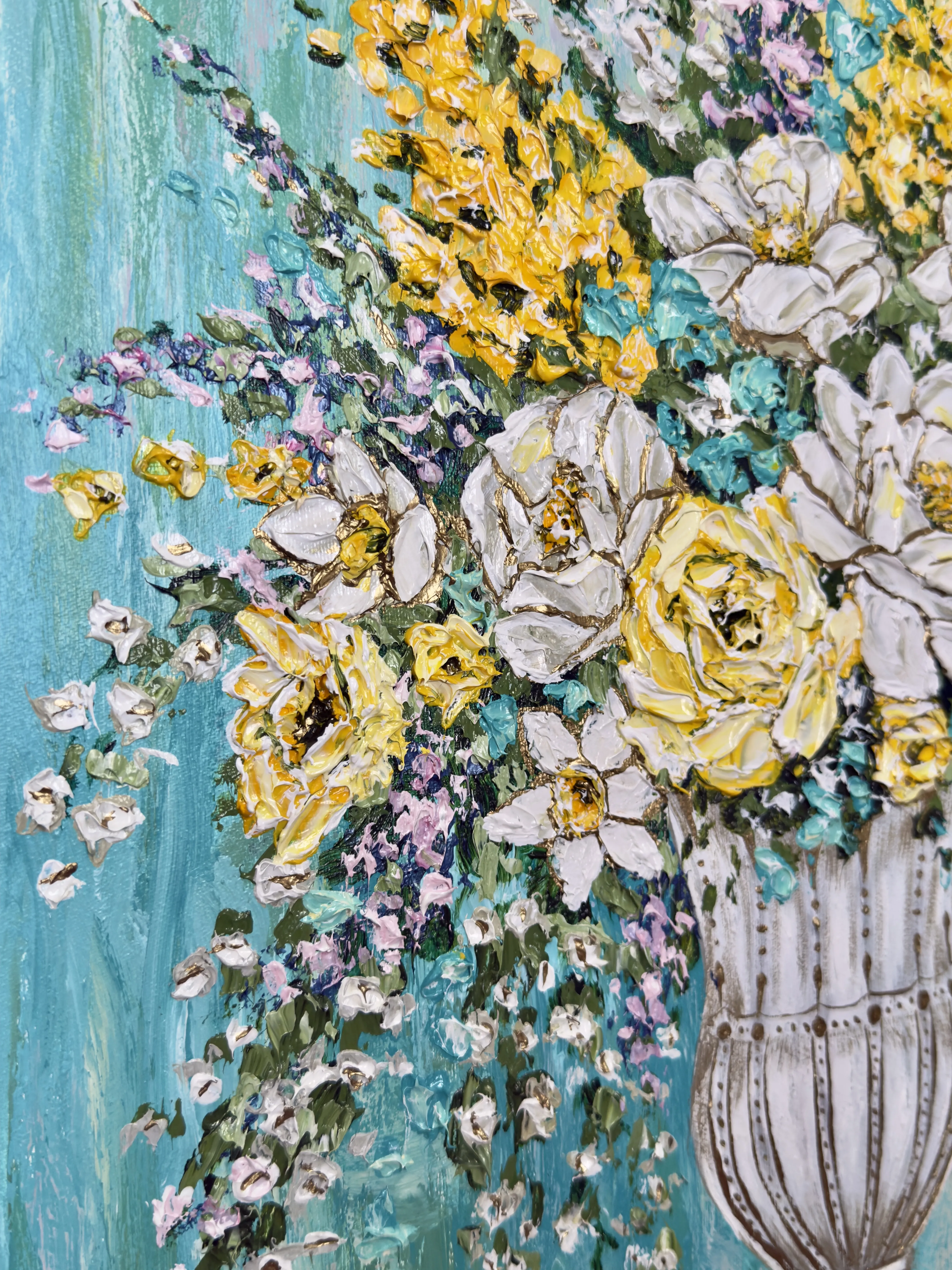 Image of Serenity by Elena Adele Dmitrenko, size: 61 x 46 cm, made of acrylic impasto on canvas, Painting medium, part of the Magic Garden series, priced at $1280 Photo 7 of 7.