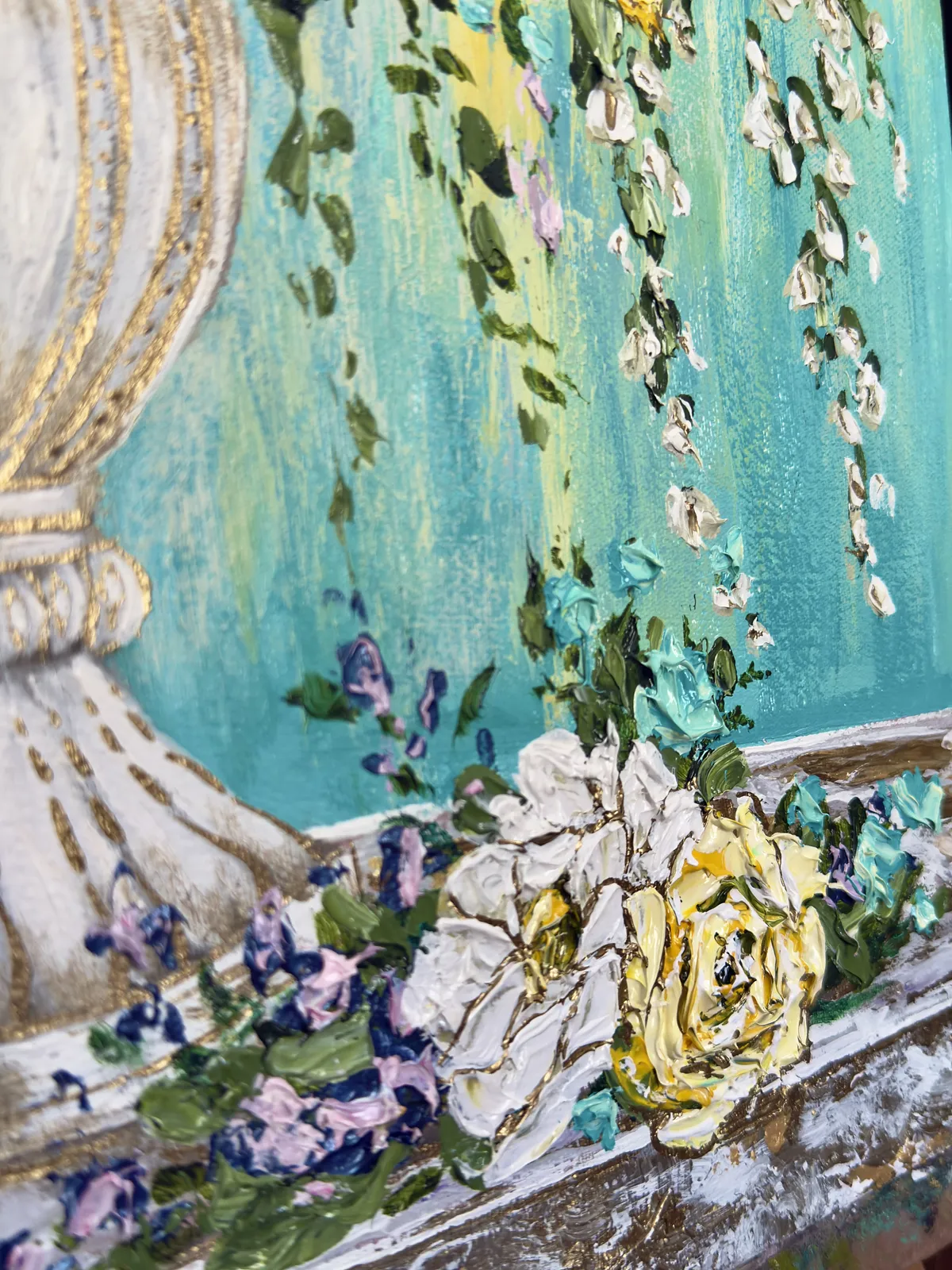 Image of Serenity by Elena Adele Dmitrenko, size: 61 x 46 cm, made of acrylic impasto on canvas, Painting medium, part of the Magic Garden series, priced at $1280 Photo 3 of 7.