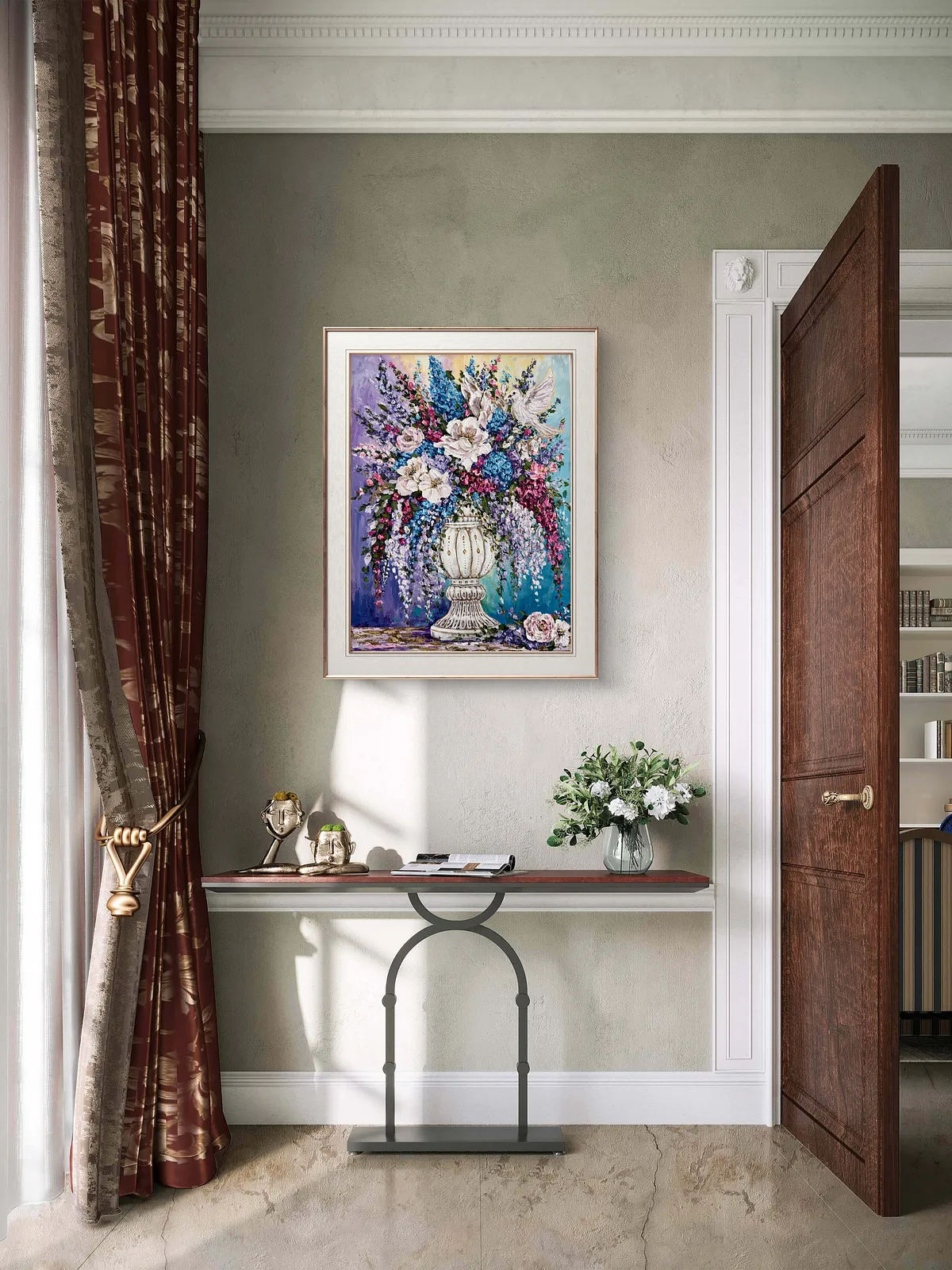 Imagen de Florecer de Elena Adele Dmitrenko, tamaño: 61 x 46 cm, hecho de acrílico impasto sobre lienzo, medio Pintura, de Polonia, parte de la serie Jardín Mágico, con un precio de $1280 Foto 5 de 12.