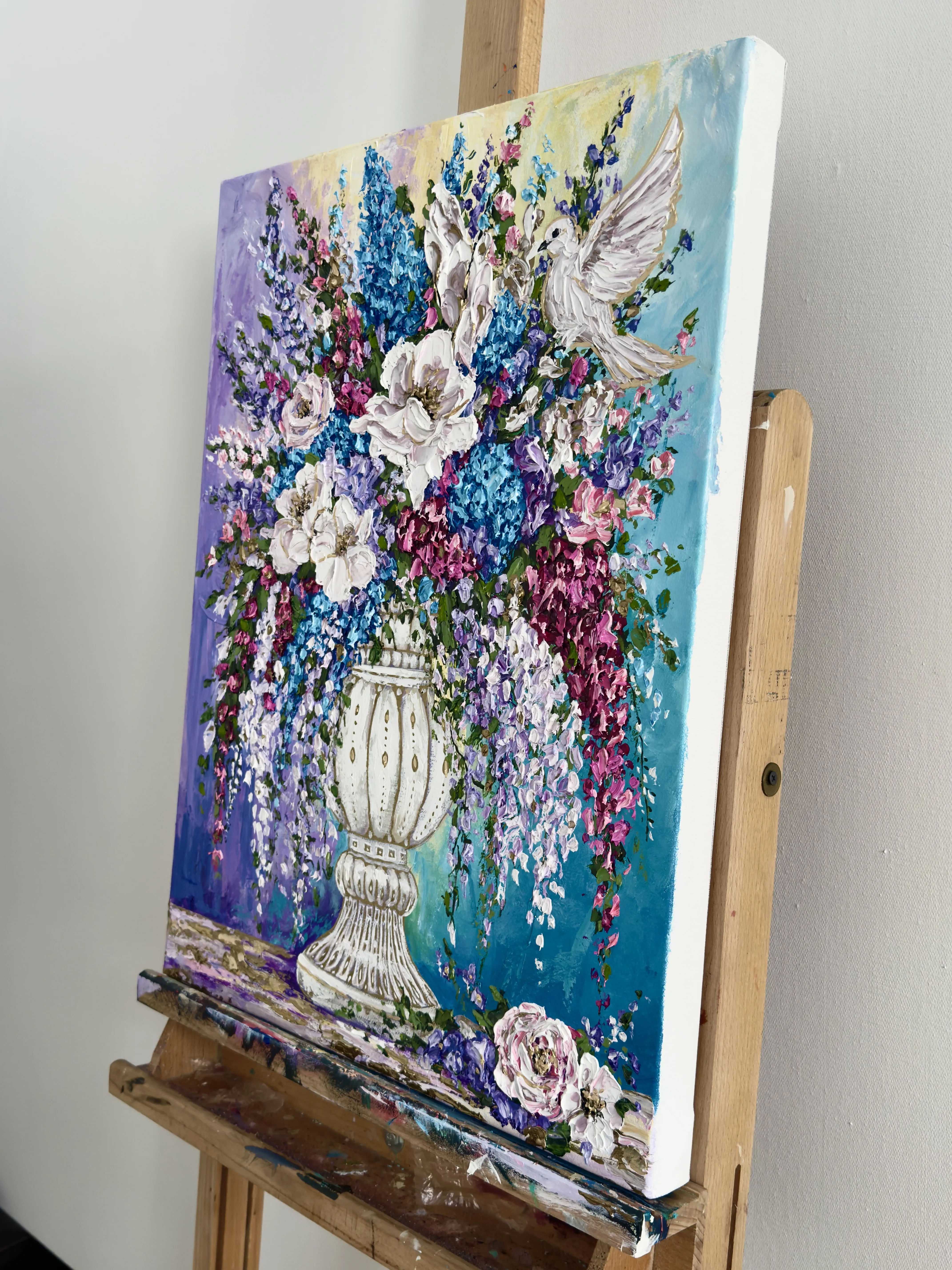 Obraz Kwitnienie autorstwa Elena Adele Dmitrenko, rozmiar: 61 x 46 cm, wykonany z akryl impasto na płótnie, medium Malarstwo, z Polska, część serii Magiczny Ogród, cena: $1280 Zdjęcie 10 z 12.