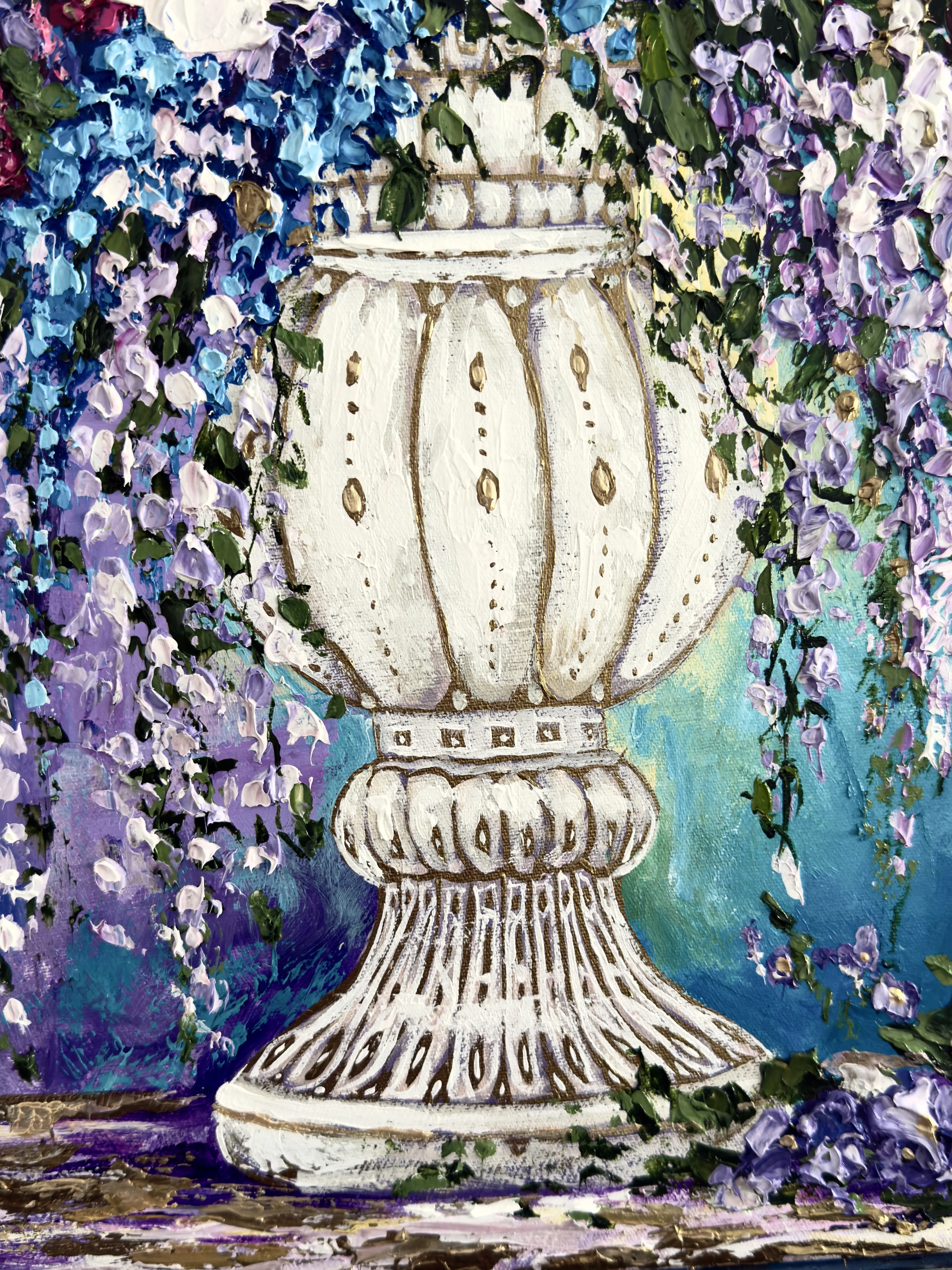 Obraz Kwitnienie autorstwa Elena Adele Dmitrenko, rozmiar: 61 x 46 cm, wykonany z akryl impasto na płótnie, medium Malarstwo, z Polska, część serii Magiczny Ogród, cena: $1280 Zdjęcie 9 z 12.